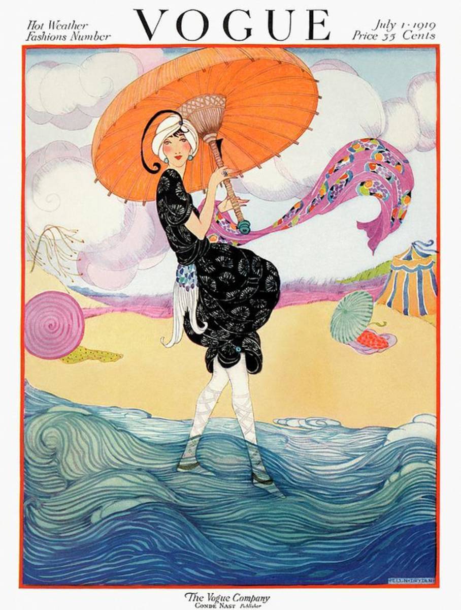 A Vogue Cover Of A Woman On A Beach - Poster | Canvas Wall Art Print