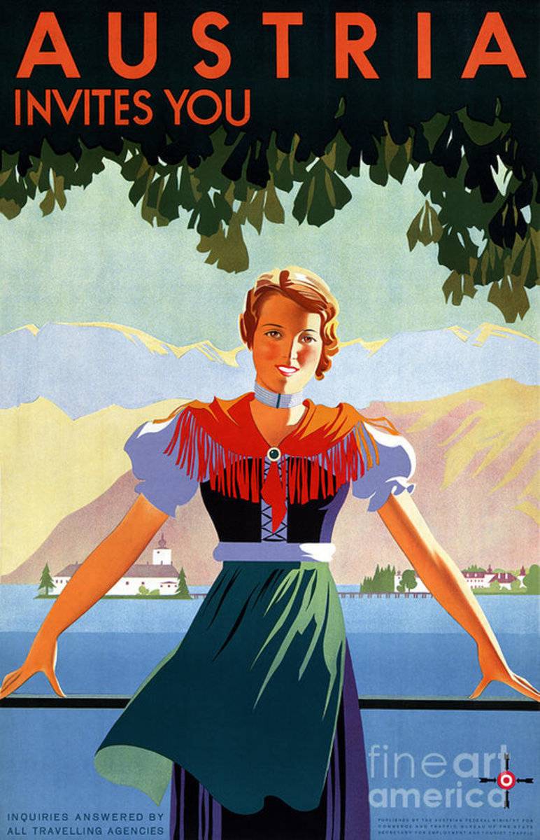 Austria Vintage Travel - Poster | Canvas Wall Art Print
