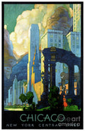Chicago Usa Vintage Travel Restored - Poster | Canvas Wall Art Print