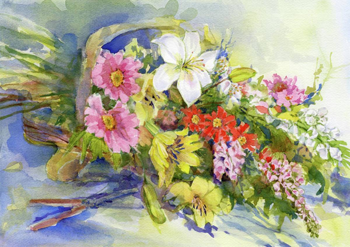 Flower Basket - Poster | Canvas Wall Art Print