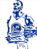 Kevin Durant Golden State Warriors Pixel Art 4 - Poster | Canvas Wall Art Print