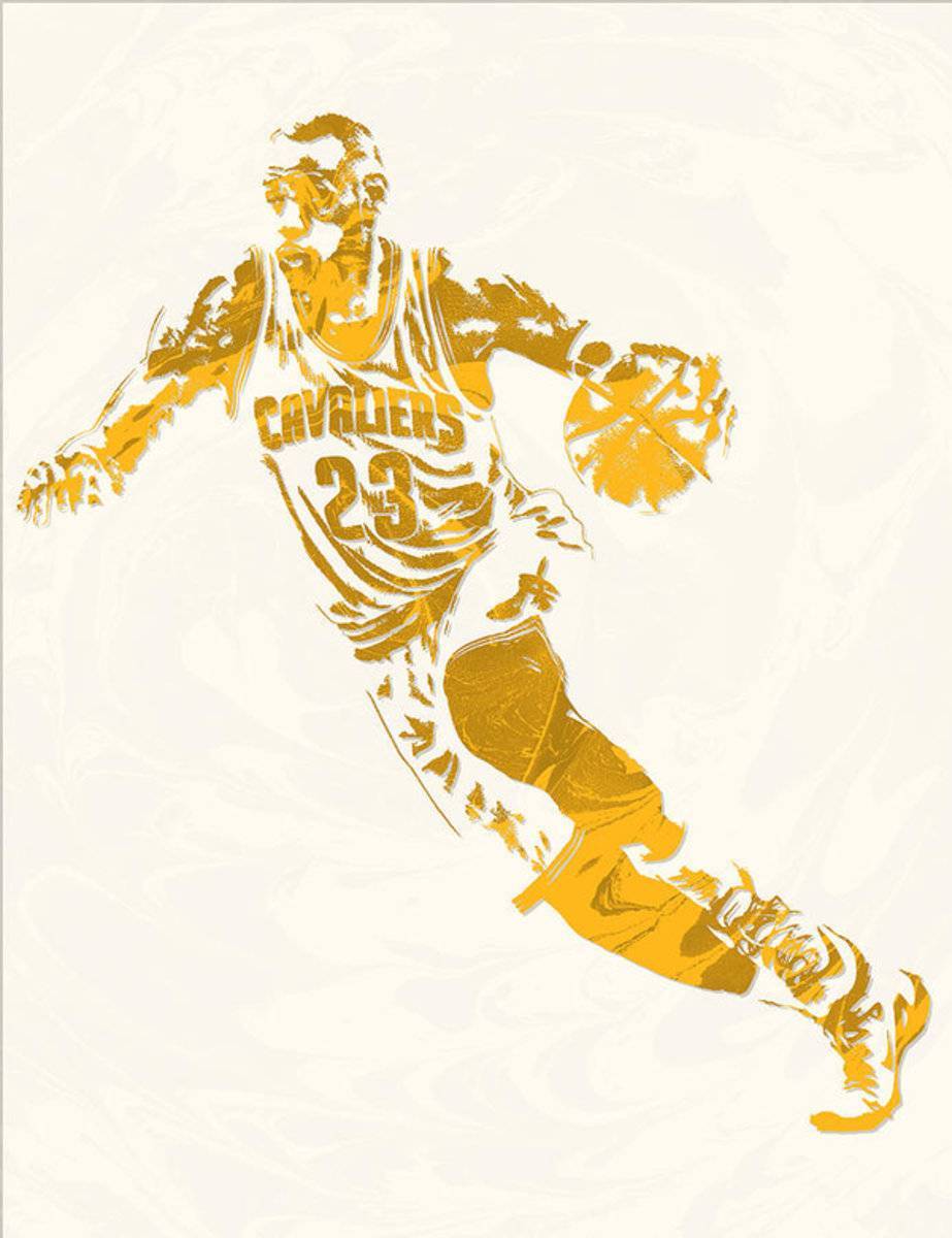 Lebron James Cleveland Cavaliers Pixel Art 10 - Poster | Canvas Wall Art Print