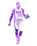 Lebron James Los Angeles Lakers Water Color Pixel Art 1 - Poster | Canvas Wall Art Print