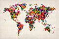 Love Hearts Map Of The World Map - Poster | Canvas Wall Art Print