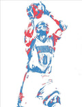 Russell Westbrook Oklahoma City Thunder Pixel Art 30 - Poster | Canvas Wall Art Print