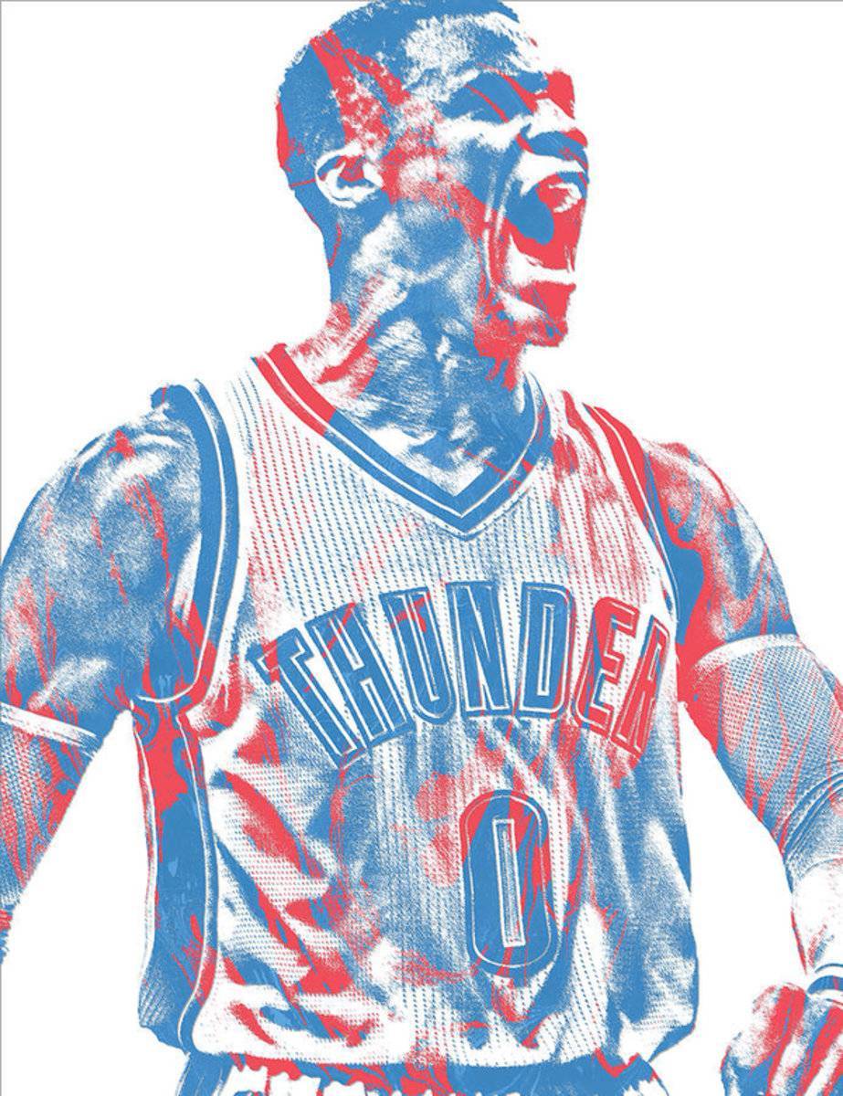 Russell Westbrook Oklahoma City Thunder Pixel Art 31 - Poster | Canvas Wall Art Print