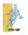 Stephen Curry Golden State Warriors Water Color Pixel Art 1 - Poster | Canvas Wall Art Print