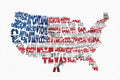 United States Typographic Map Flag - Poster | Canvas Wall Art Print