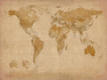 World Map Antique Style - Poster | Canvas Wall Art Print