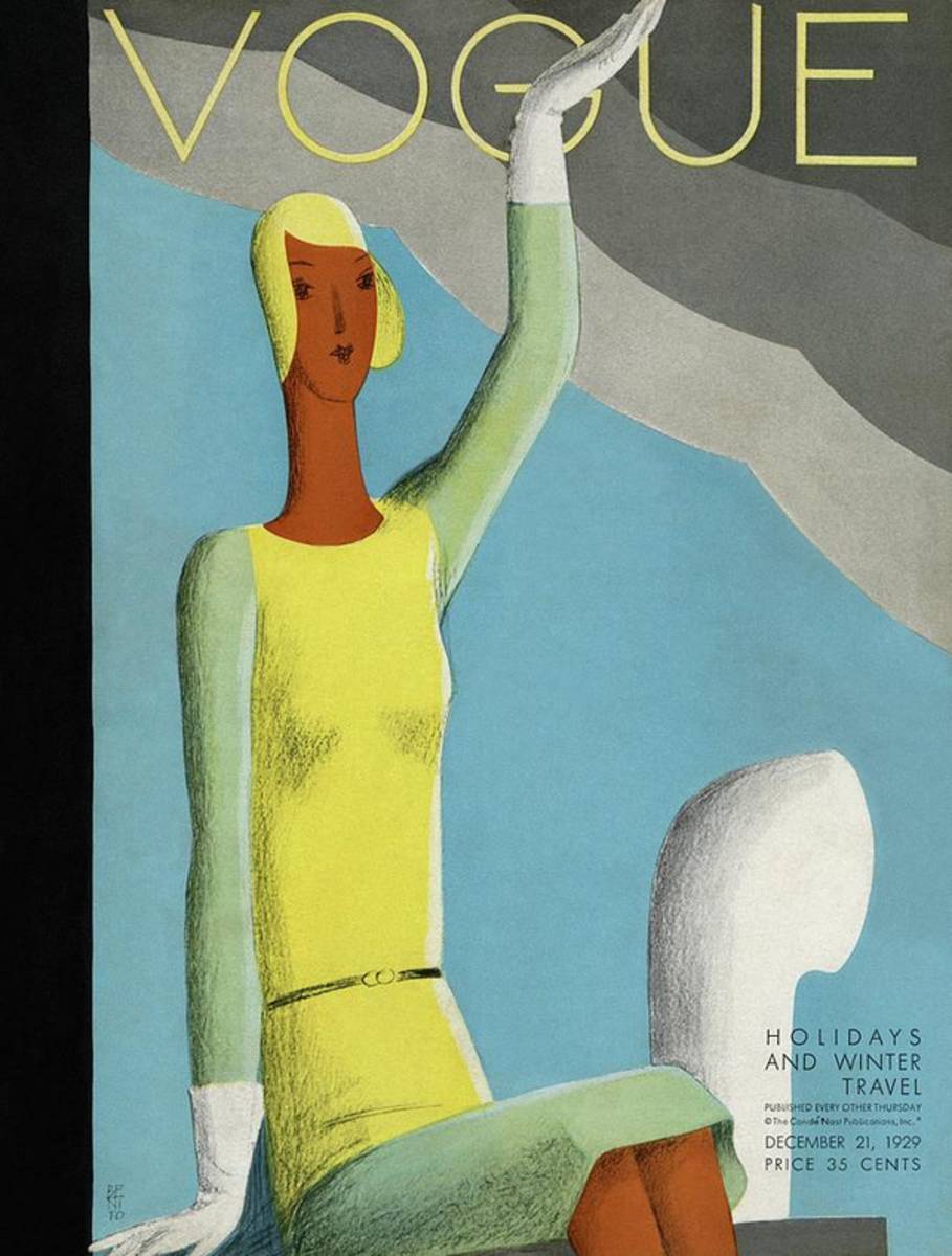 A Vintage Vogue Magazine Cover Of A Woman - Poster | Canvas Wall Art Print