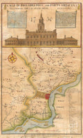 1752 Scull Heap Map Of Philadelphia And Environs - Poster | Canvas Wall Art Print