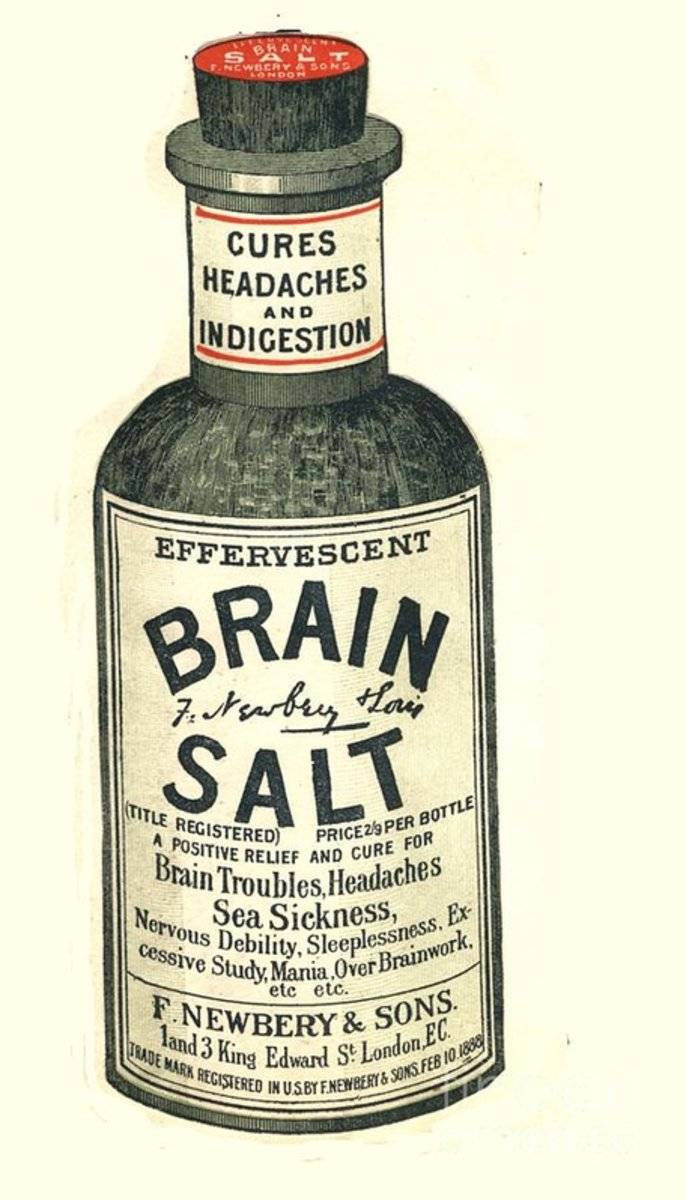 1890S Uk Brain Salt Headaches Humour - Poster | Canvas Wall Art Print