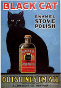 1920S Usa Cats Black Cat Enamel Stove - Poster | Canvas Wall Art Print