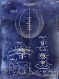 1927 Basketball Patent Drawing Blue - Poster | Canvas Wall Art Print