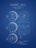 1929 Basket Ball Patent - Blueprint - Poster | Canvas Wall Art Print