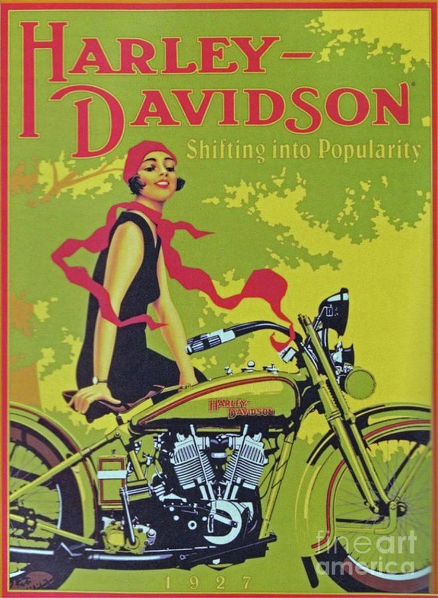 1929 Harley Davidson - Poster | Canvas Wall Art Print