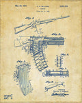 1937 Police Remington Model 8 Magazine Patent Artwork - Vintage - Poster | Canvas Wall Art Print