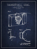1938 Basketball Goal Patent - Navy Blue - Poster | Canvas Wall Art Print