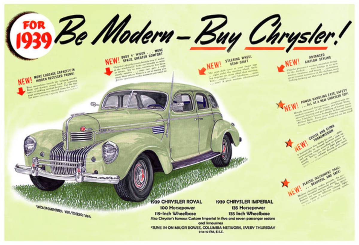 1939 Imperial Vintage Automobile Ad - Poster | Canvas Wall Art Print