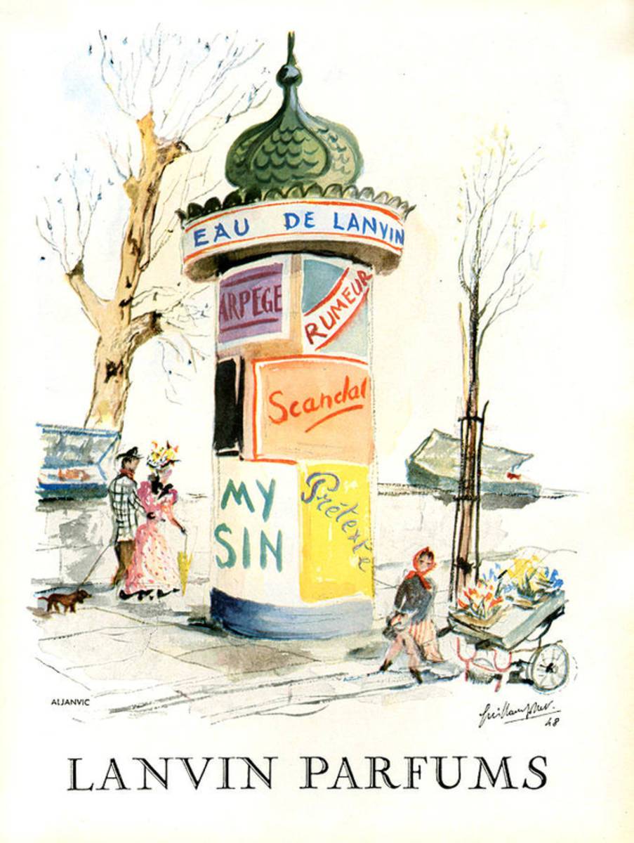 1940S Uk Lanvin Magazine Advert - Poster | Canvas Wall Art Print
