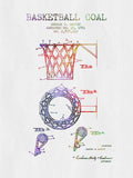1951 Basketball Goal Patent - Color - Poster | Canvas Wall Art Print
