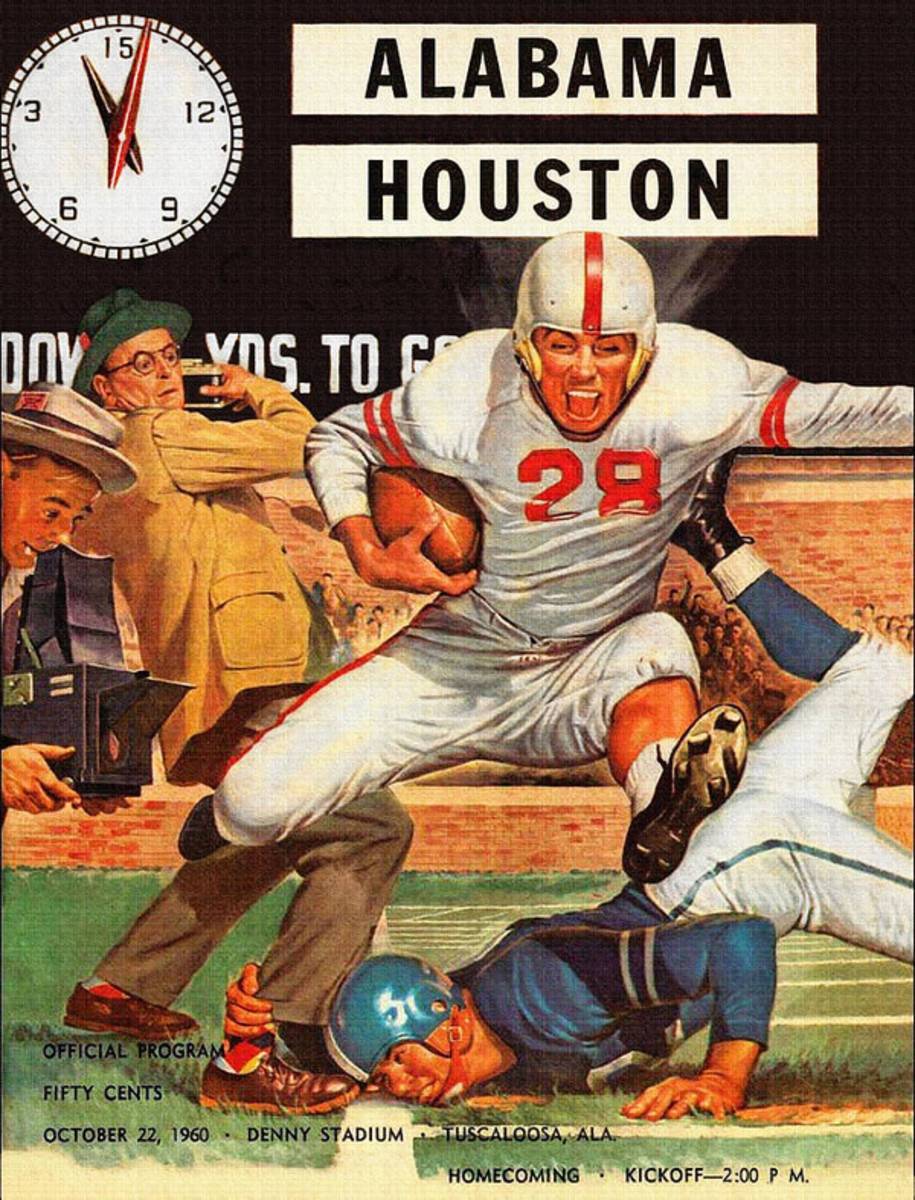 1960 Alabama V Houston Football Program - Poster | Canvas Wall Art Print