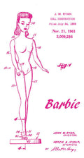 1961 Barbie Doll Patent Art 3 - Poster | Canvas Wall Art Print