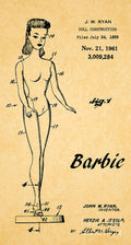 1961 Barbie Doll Patent Art 5 - Poster | Canvas Wall Art Print