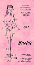 1961 Barbie Doll Patent Art 7 - Poster | Canvas Wall Art Print