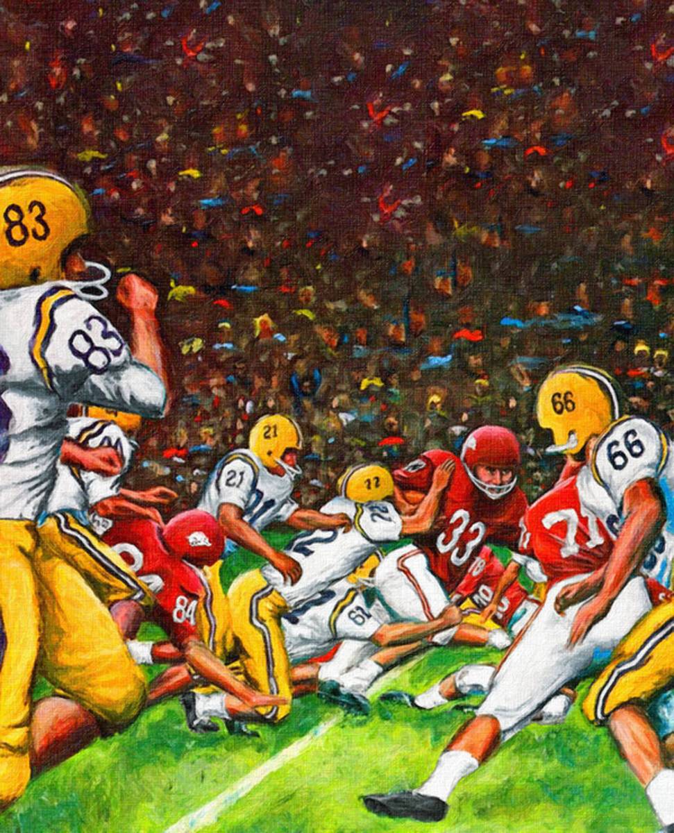 1966 Cotton Bowl Lsu Vs. Arkansas - Poster | Canvas Wall Art Print