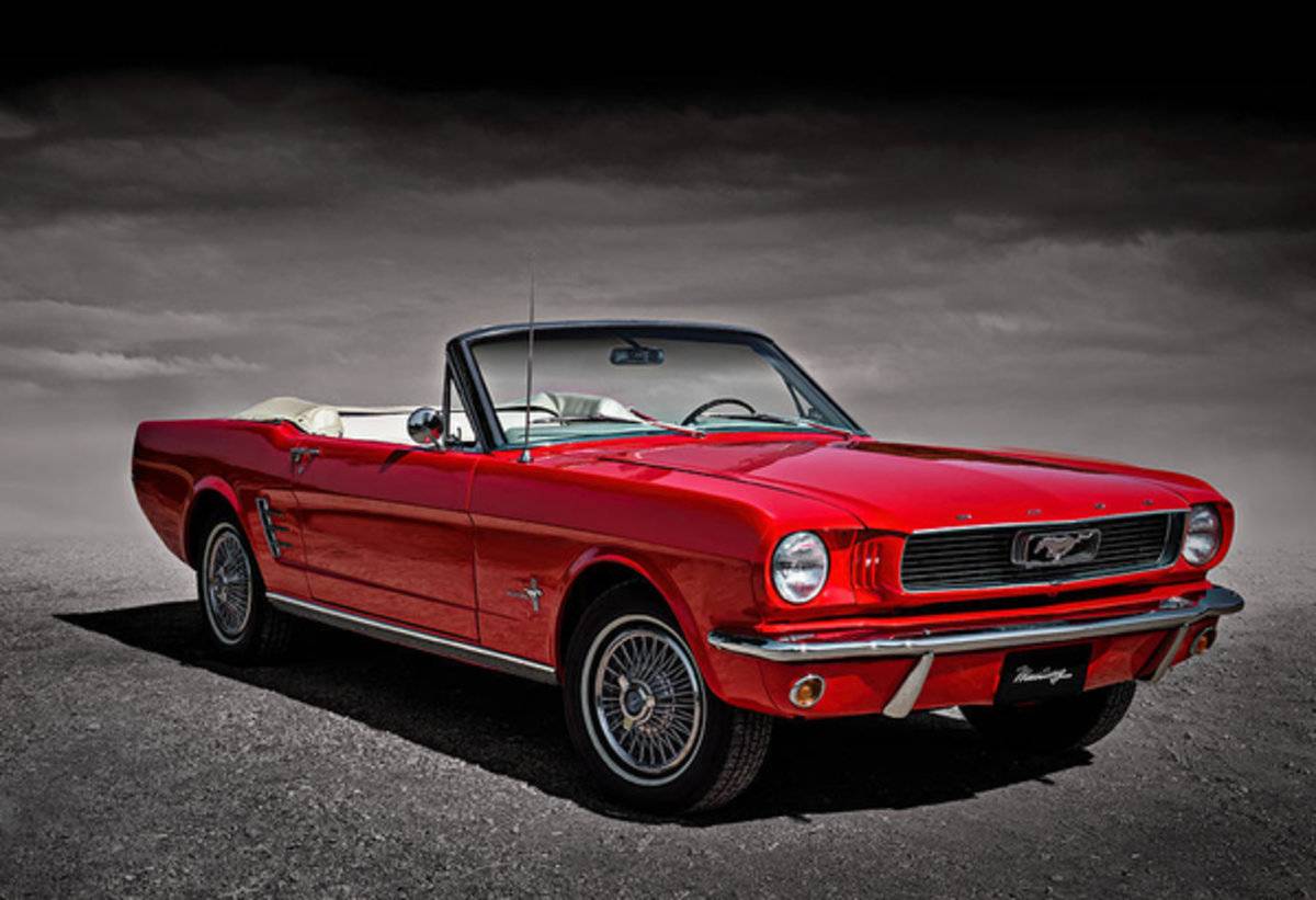 1966 Ford Mustang Convertible - Poster | Canvas Wall Art Print