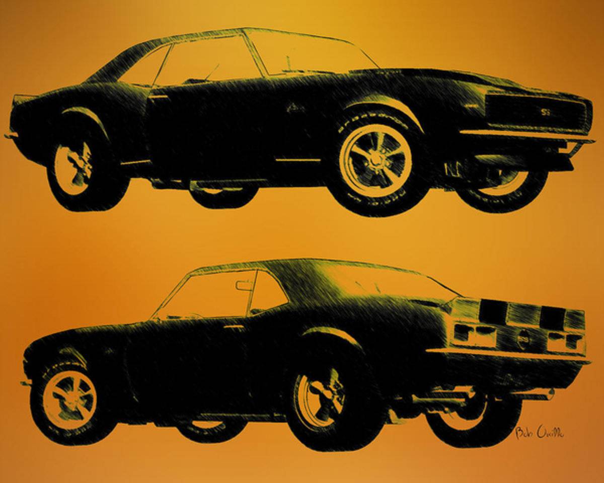 1968 Camaro Ss Side View - Poster | Canvas Wall Art Print