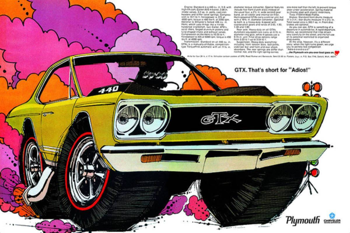 1968 Plymouth Gtx - Adios - Poster | Canvas Wall Art Print