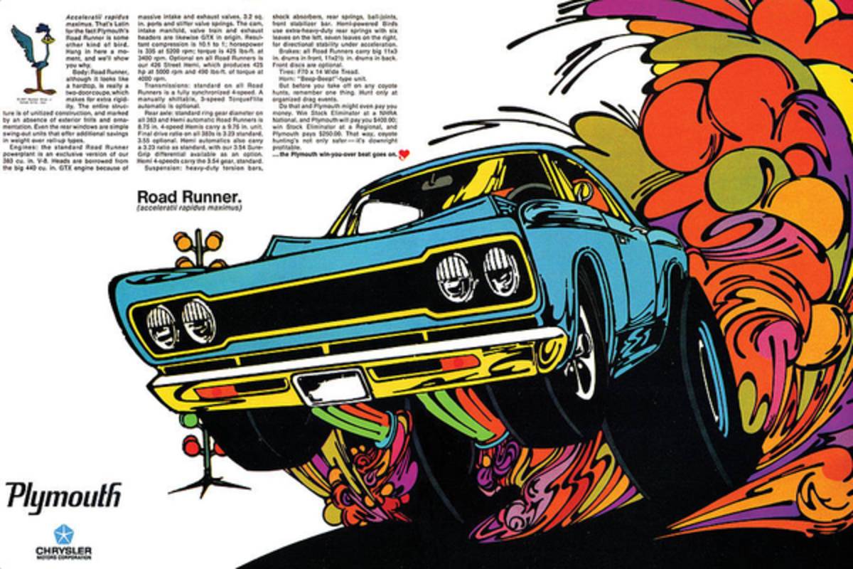 1968 Plymouth Road Runner - Poster | Canvas Wall Art Print