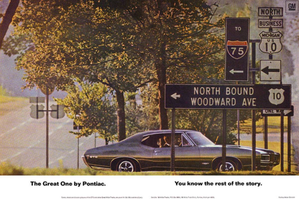1968 Pontiac Gto - Woodward - The Great One By Pontiac - Poster | Canvas Wall Art Print