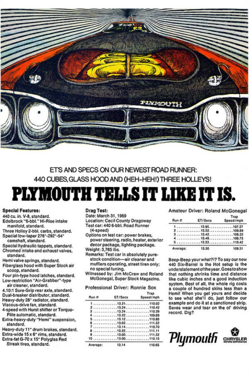 1969 Plymouth Road Runner 440 - Poster | Canvas Wall Art Print