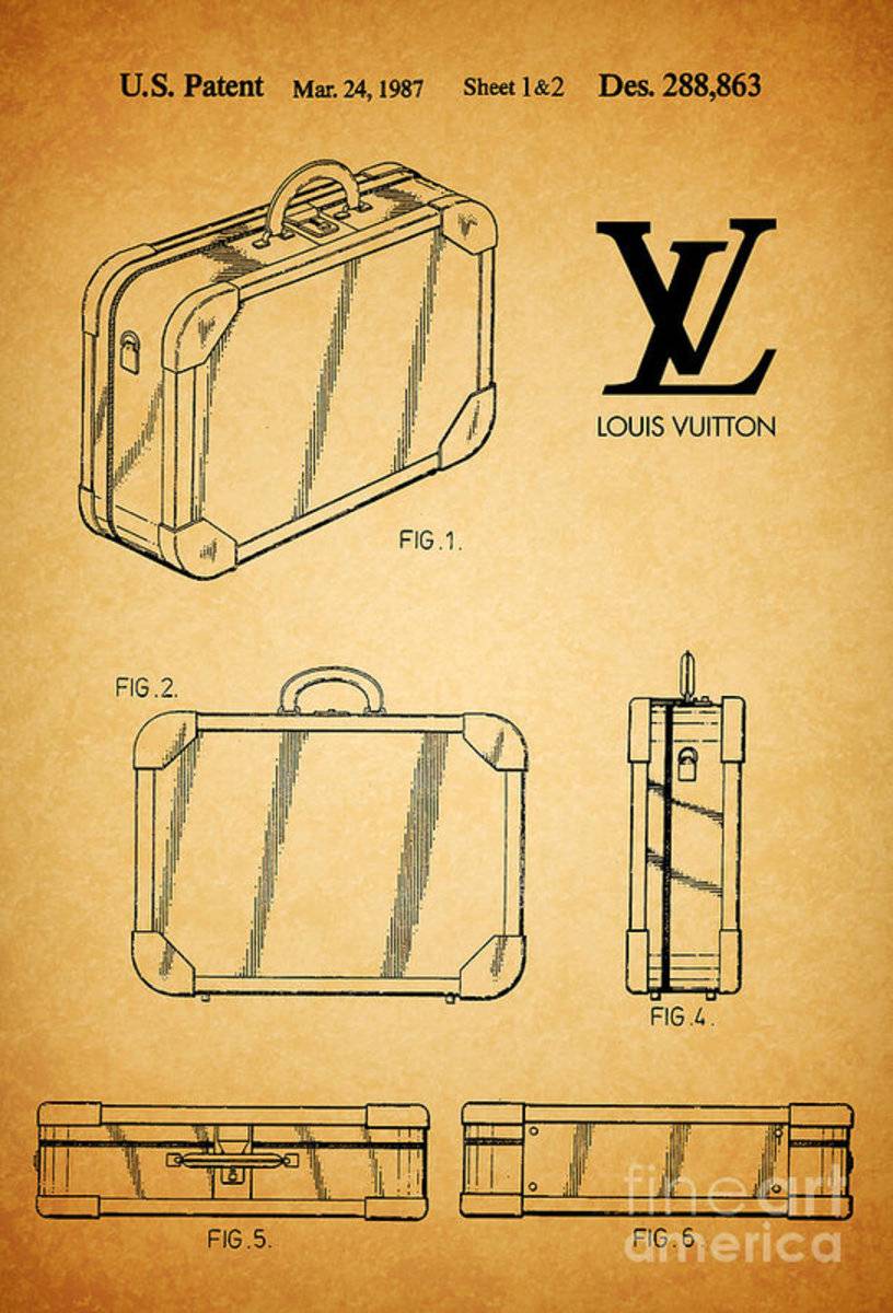 1987 Louis Vuitton Suitcase Patent 1 - Poster | Canvas Wall Art Print