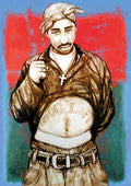 2Pac Tupac Shakur - Stylised Drawing Art - Rapper - Poster | Canvas Wall Art Print