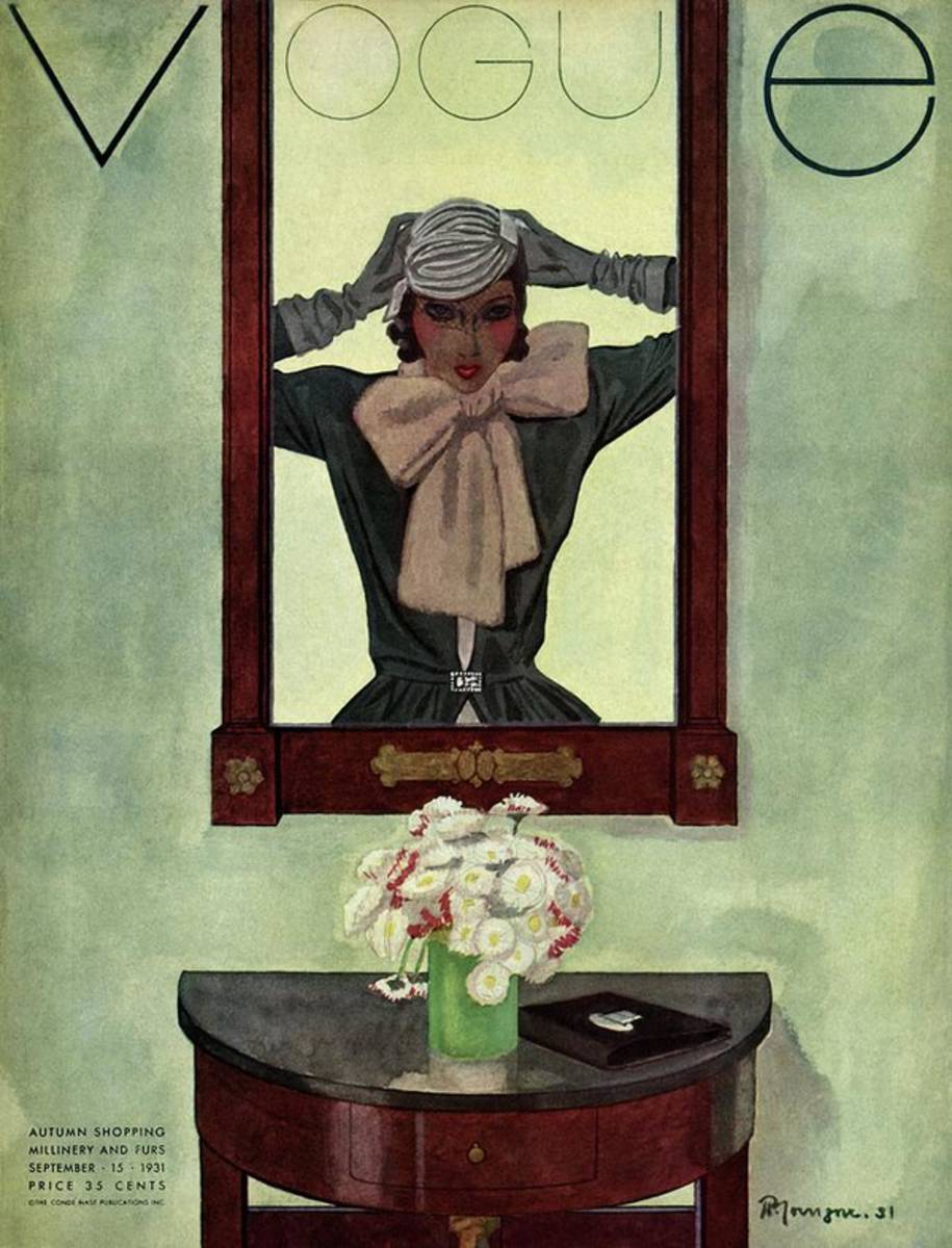 A Vintage Vogue Magazine Cover Of A Woman - Poster | Canvas Wall Art Print