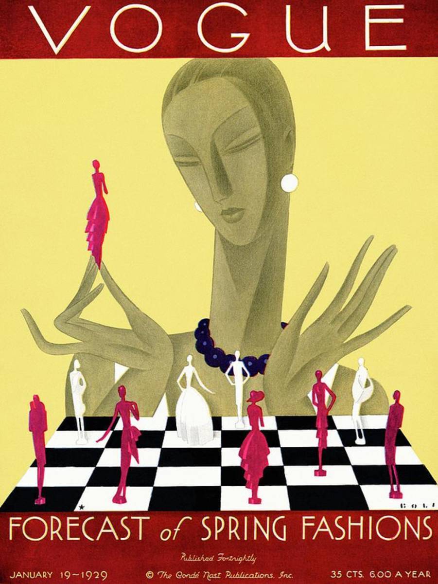 A Vintage Vogue Magazine Cover Of A Woman - Poster | Canvas Wall Art Print
