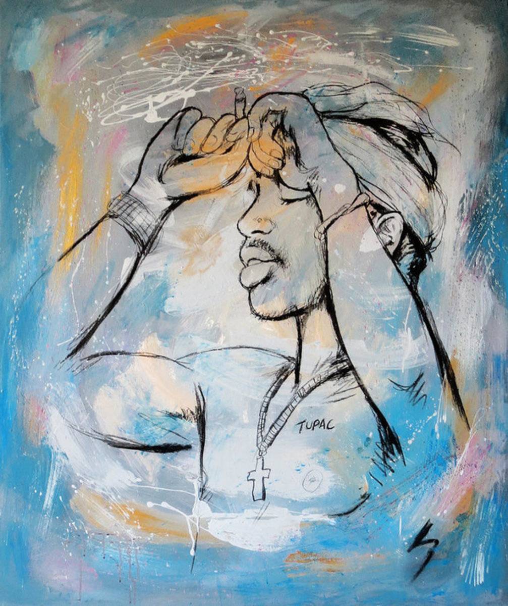 2 Pactupac Shakur Painting Art - Rapper - Poster | Canvas Wall Art Print