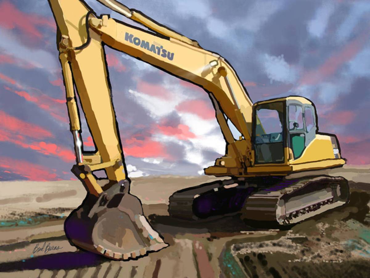 2004 Komatsu Pc200Lc-7 Track Excavator - Poster | Canvas Wall Art Print