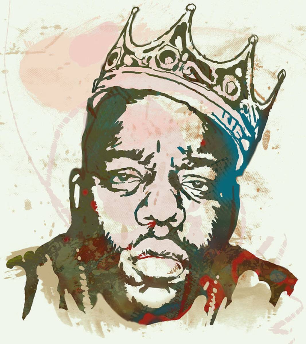 Biggie Smalls Modern Art Drawing - Rapper - Poster | Canvas Wall Art Print