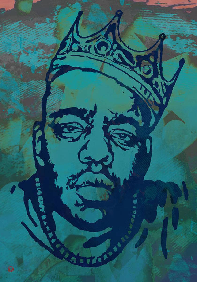 Biggie Smalls Modern Etching Art - Rapper - Poster | Canvas Wall Art Print