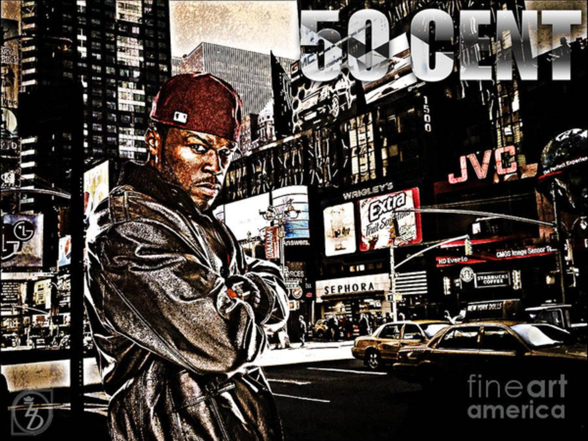 Street Phenomenon 50 Cent - Rapper - Poster | Canvas Wall Art Print