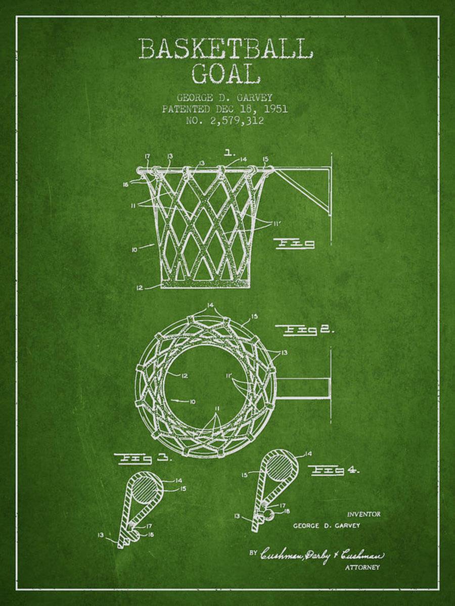 Vintage Basketball Goal Patent From 1951 - Poster | Canvas Wall Art Print