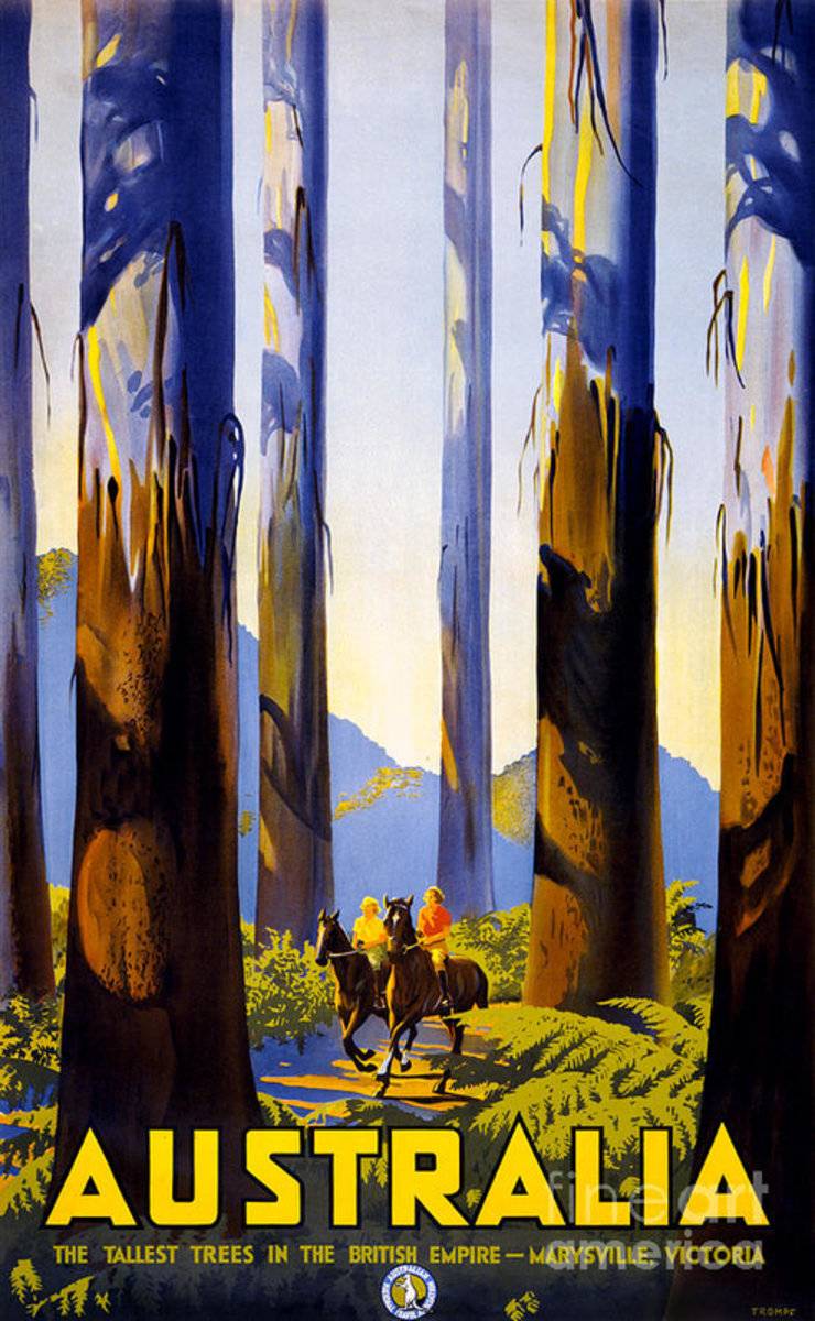 Australia Vintage Travel Restored - Poster | Canvas Wall Art Print
