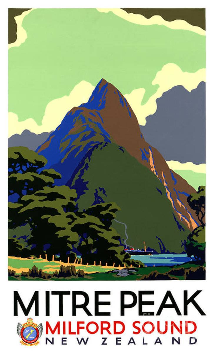 New Zealand Vintage Travel Restored - Poster | Canvas Wall Art Print