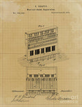 Vintage Musical Game Apparatus Patent Year 1875 - Rapper - Poster | Canvas Wall Art Print