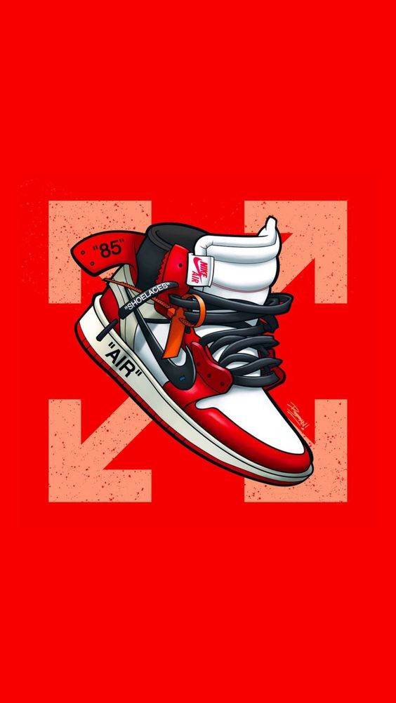 Off-White Nike Air Jordan Red - Poster | Canvas Wall Art Print